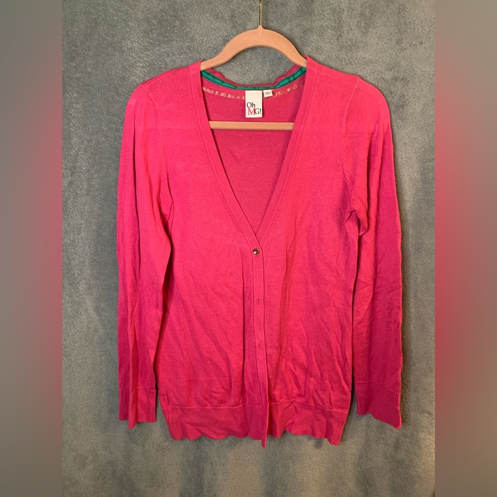Oh MG! Women’s hot pink button down cardigan, size XL